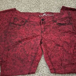 Almost Famous Red Skinny Jeans with Elegant Design